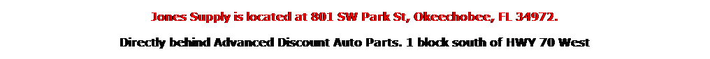 Text Box: Delivery Available for 10 bags and up in our delivery area at no charge.&nbsp; For pick up please give us a call, so we may arrange a time.&nbsp; We are located at 1799 NW 9th St, Okeechobee, FL. (Look for the Kenworth Sign)
&nbsp;
